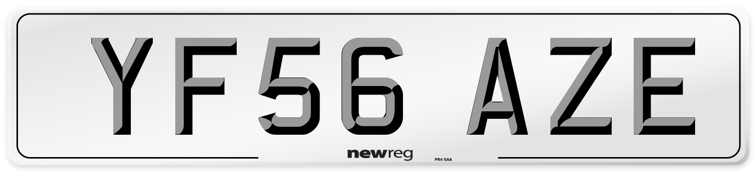 YF56 AZE Number Plate from New Reg